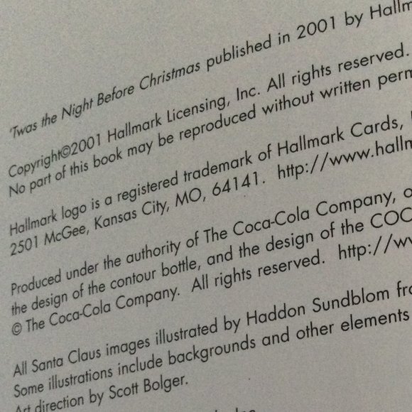 Twas the Night Before Christmas Story Book - COCA COLA 1st Edition Holiday Book - Picture 4 of 7